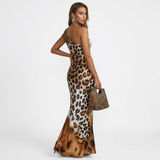 Sofia Andrea - Maxikjole med én skulder i leopardprint