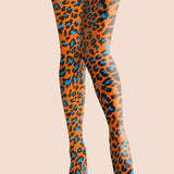 Karoline - Strømpebukser med jungle- og leopardprint