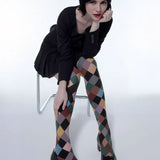 Fatima - Rutig mønster leggings strømper leggings