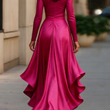 Clara Therese - Elegant langkjole i satin