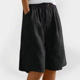 Alice - Linnedshorts med lommer