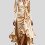 Clara Therese - Elegant langkjole i satin