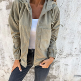 Anne™ | Blød jakke med hætte og lynlås