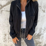 Anne™ | Blød jakke med hætte og lynlås