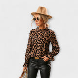 Elsa - Bluse med leopardmønster
