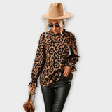 Elsa - Bluse med leopardmønster