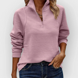Karitas - Elegant t-shirt med halv lynlås