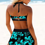 Anne™ | Badedragt med høj talje og blomsterprint