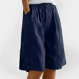 Alice - Linnedshorts med lommer