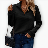 Karitas - Elegant t-shirt med halv lynlås