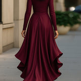 Clara Therese - Elegant langkjole i satin