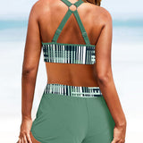 Janelle - Ribbet bikini med høj talje