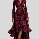 Clara Therese - Elegant langkjole i satin