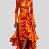 Clara Therese - Elegant langkjole i satin