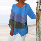 Gerd - Farverig asymmetrisk bluse