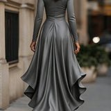 Clara Therese - Elegant langkjole i satin