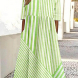 Anne™ | Komfortabel Stribet Bomuldskjole