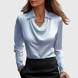 Helen - Elegant bluse i skinnende satin
