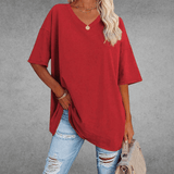 Anne™ | Stilfuld Oversized V-Neck T-shirt