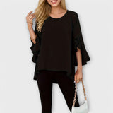 Erica - Flydende bluse med volanger