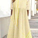 Anne™ | Komfortabel Stribet Bomuldskjole