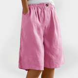 Alice - Linnedshorts med lommer
