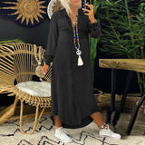 Anne™ | Langærmet Maxikjole I Denim