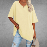 Anne™ | Stilfuld Oversized V-Neck T-shirt