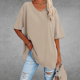Anne™ | Stilfuld Oversized V-Neck T-shirt