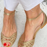 Ingeborg | Flettet Sandaler i Guld