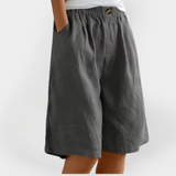 Alice - Linnedshorts med lommer