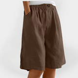 Alice - Linnedshorts med lommer