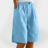 Alice - Linnedshorts med lommer