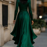 Clara Therese - Elegant langkjole i satin