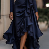 Clara Therese - Elegant langkjole i satin