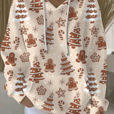 Kvinders Juleprint Casual Hoodie