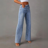Anne™ | Stilfulde Højtaljede Wide-Leg Jeans