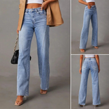 Anne™ | Stilfulde Højtaljede Wide-Leg Jeans