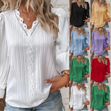 Anne™ | Bluse Med Blondedetaljer i Chiffon