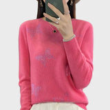 Margretha - Strikket sweater med sommerfuglemønster