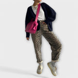 Birthe - Vintage jeans med leopardmønster