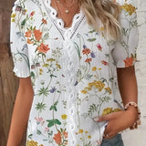 Anne™  | Blomster Blonde V-Hals Bluse