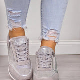 Anne™ | Smarte Metalliske Sneakers Med Lynlås