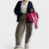Birthe - Vintage jeans med leopardmønster