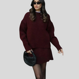 Ida Helene - Strik sæt - Oversize pullover + nederdel