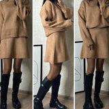 Ida Helene - Strik sæt - Oversize pullover + nederdel