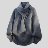 Mathea - Elegant strikket sweater med krave i halstørklædestil