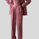 Alma Rosa - Tre-delt sæt med dobbeltradet blazer