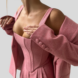 Alma Rosa - Tre-delt sæt med dobbeltradet blazer