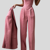 Alma Rosa - Tre-delt sæt med dobbeltradet blazer